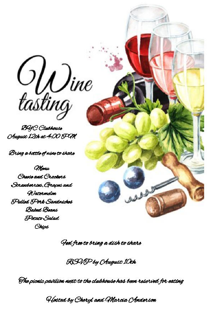 Wine Tasting BYC Clubhouse